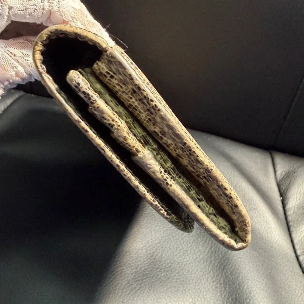 Coach Python Embossed Leather Flap Continental Wallet in GUC